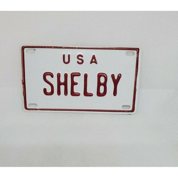 U.S.A Shelby Personalized White Red Collectible Mini License Bicycle Bike Plate - Picture 4 of 12